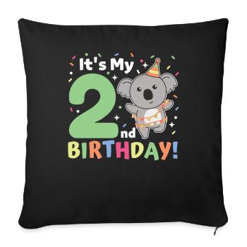 Koala pour les enfants de 2 ans - Housse de coussin décorative 45 x 45 cm - noir - Devant