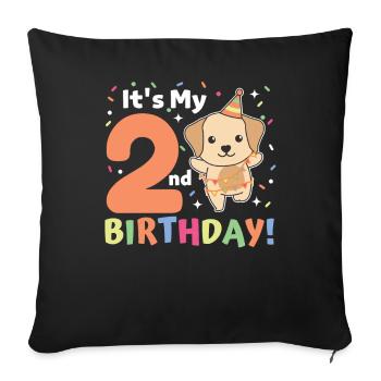 Labrador pour les enfants de 2 ans - Housse de coussin décorative 45 x 45 cm - noir - Devant