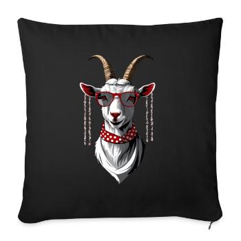 Drôle de maman chèvre parfaite pour la fête des mères - Housse de coussin décorative 45 x 45 cm - noir - Devant