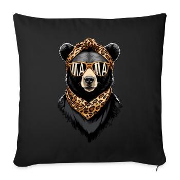 Funny Mom Bear Mother Bear Bear Lover - Sofa pillowcase 17,3'' x 17,3'' (45 x 45 cm) - black - Front