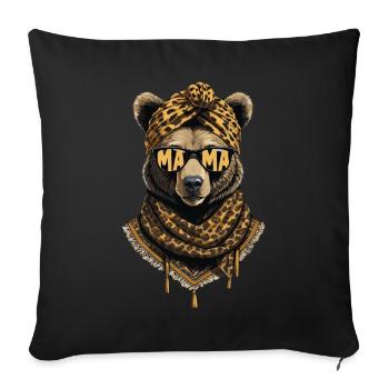 Funny Mama Bear Mother Bear Bear Lover - Sofa pillowcase 17,3'' x 17,3'' (45 x 45 cm) - black - Front