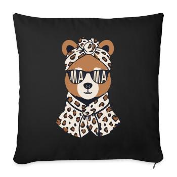 Funny Mom Bear Mother Bear Bear Lover - Sofa pillowcase 17,3'' x 17,3'' (45 x 45 cm) - black - Front
