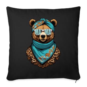 Funny Mom Bear Mother Bear Bear Lover - Sofa pillowcase 17,3'' x 17,3'' (45 x 45 cm) - black - Front