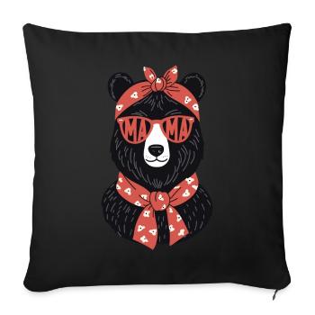 Drôle de maman ours mère ours pour les amoureux de l’ours - Housse de coussin décorative 45 x 45 cm - noir - Devant