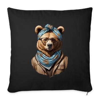 Funny Mama Bear Mother Bear Bear Lover - Sofa pillowcase 17,3'' x 17,3'' (45 x 45 cm) - black - Front