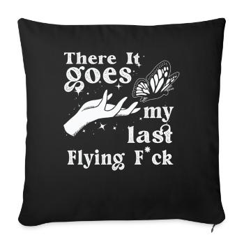 Et voilà mon dernier F volant - Housse de coussin décorative 45 x 45 cm - noir - Devant