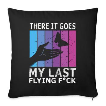 Et voilà mon dernier F volant - Housse de coussin décorative 45 x 45 cm - noir - Devant