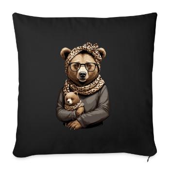 Funny Mama Bear Mother Bear Bear Lover - Sofa pillowcase 17,3'' x 17,3'' (45 x 45 cm) - black - Front