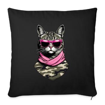 Niedliche Katzenmama Katzenmutter mit Stil - Sofakissenbezug 45 x 45 cm - Schwarz - Vorne