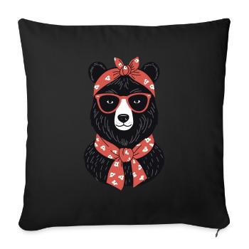 Funny Mama Bear Mother Bear Bear Lover - Sofa pillowcase 17,3'' x 17,3'' (45 x 45 cm) - black - Front