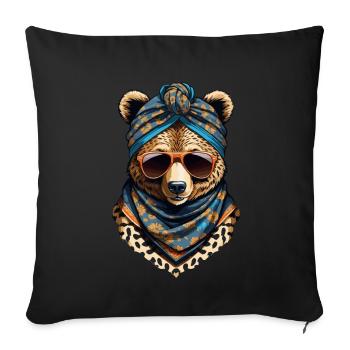 Drôle Maman Ours Mère Ours Ours Amoureux de l’Ours - Housse de coussin décorative 45 x 45 cm - noir - Devant