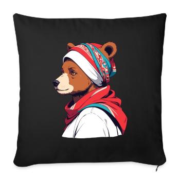 Drôle Maman Ours Mère Ours Ours Amoureux de l’Ours - Housse de coussin décorative 45 x 45 cm - noir - Devant