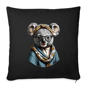 Drôle Koala Maman Mignon Koala Ours Amour - Housse de coussin décorative 45 x 45 cm - noir - Devant