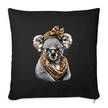 Drôle Koala Maman Mignon Maman Koala Ours - Housse de coussin décorative 45 x 45 cm - noir - Devant