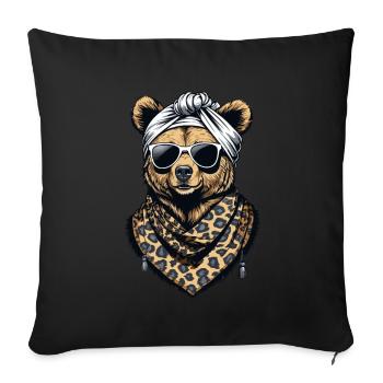 Funny Mama Bear Mother Bear Bear Lover - Sofa pillowcase 17,3'' x 17,3'' (45 x 45 cm) - black - Front