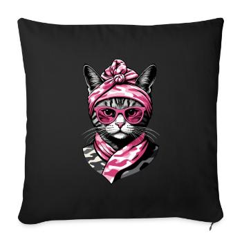 Cute Cat Mom Cat Lover Mom Style - Sofa pillowcase 17,3'' x 17,3'' (45 x 45 cm) - black - Front