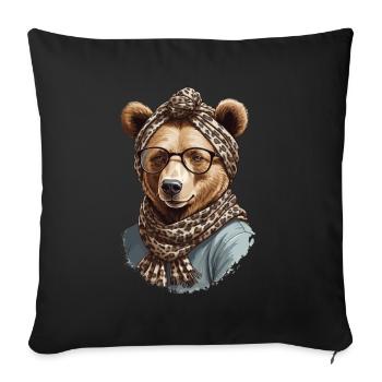Drôle Maman Ours Mère Ours Ours Amoureux de l’Ours - Housse de coussin décorative 45 x 45 cm - noir - Devant