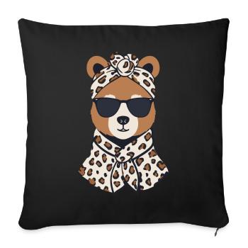 Drôle Maman Ours Mère Ours Ours Amoureux de l’Ours - Housse de coussin décorative 45 x 45 cm - noir - Devant