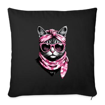 Cute cat mom cat mom with style - Sofa pillowcase 17,3'' x 17,3'' (45 x 45 cm) - black - Front