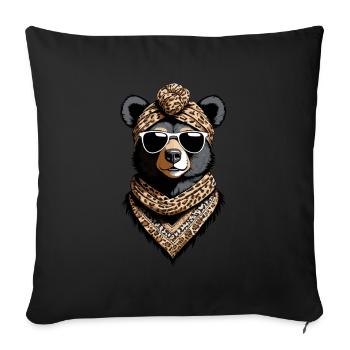 Funny Mama Bear Mother Bear Bear Lover - Sofa pillowcase 17,3'' x 17,3'' (45 x 45 cm) - black - Front