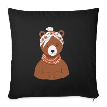 Drôle Maman Ours Mère Ours Ours Amoureux de l’Ours - Housse de coussin décorative 45 x 45 cm - noir - Devant