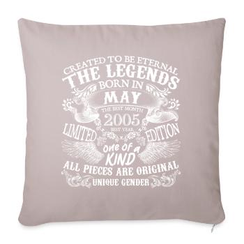 Mai 2005 anniversaire 2005 Mai meilleure année - Housse de coussin décorative 45 x 45 cm - taupe clair - Devant