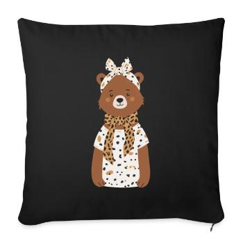 Drôle Maman Ours Mère Ours Ours Amoureux de l’Ours - Housse de coussin décorative 45 x 45 cm - noir - Devant