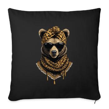 Funny Mom Bear Mother Bear Bear Lover - Sofa pillowcase 17,3'' x 17,3'' (45 x 45 cm) - black - Front
