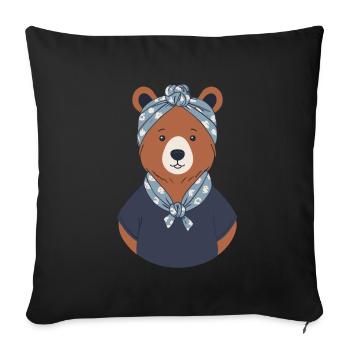 Funny Mama Bear Motif for Mother Bear Fans - Sofa pillowcase 17,3'' x 17,3'' (45 x 45 cm) - black - Front