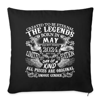 Mai 2024 Geburtstag 2024 Mai Bestes neues Jahr - Sofakissenbezug 45 x 45 cm - Schwarz - Vorne