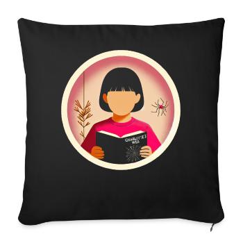 L’aventure du jeune lecteur - Housse de coussin décorative 45 x 45 cm - noir - Devant