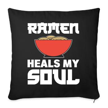 Ramen-Liebhaber Food-Vlogger - Sofakissenbezug 45 x 45 cm - Schwarz - Vorne