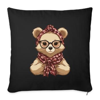 Lustiger Mama Bär Mutter Bärin Bärenliebhaber - Sofakissenbezug 45 x 45 cm - Schwarz - Vorne