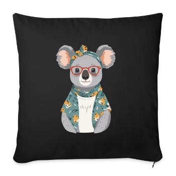 Drôle Koala Maman Mignon Maman Koala Ours - Housse de coussin décorative 45 x 45 cm - noir - Devant