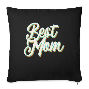 Meilleure maman fière maman conception de la fête des mères - Housse de coussin décorative 45 x 45 cm - noir - Devant