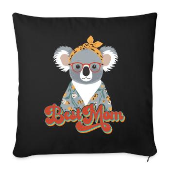 Lustige Koala Mutti Niedliche Mama Bär Liebhaber - Sofakissenbezug 45 x 45 cm - Schwarz - Vorne