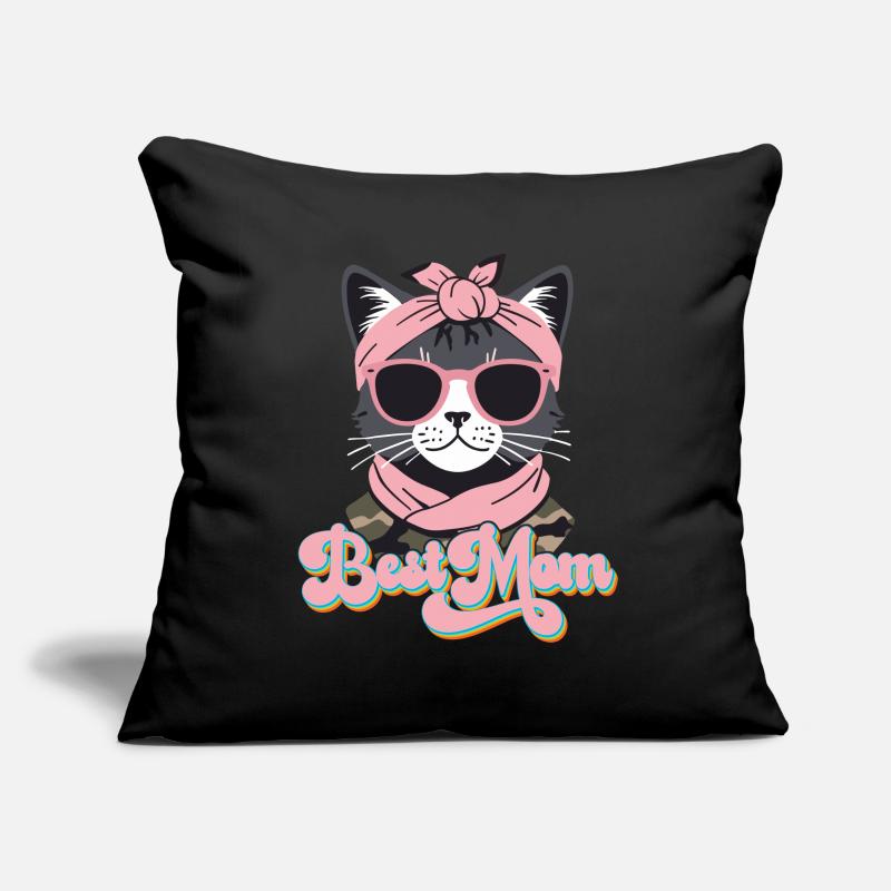 Chat Maman Avec Style Meilleure Maman Chat Mignon Housse de coussin décorative 45 x 45 cm
