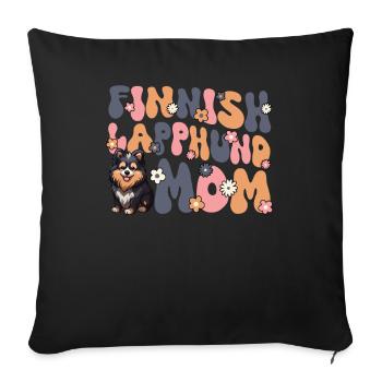 Finnish Lapphund Groovy Lapphund Mom - Sofa pillowcase 17,3'' x 17,3'' (45 x 45 cm) - black - Front