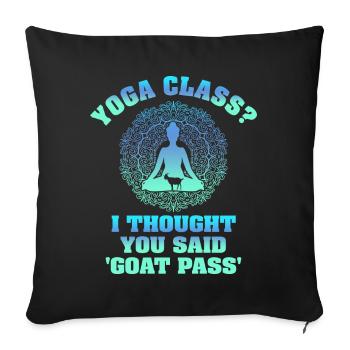 Yoga Class Or Goat Pass - Sofa pillowcase 17,3'' x 17,3'' (45 x 45 cm) - black - Front