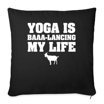 Yoga Is My Therapy - Sofa pillowcase 17,3'' x 17,3'' (45 x 45 cm) - black - Front