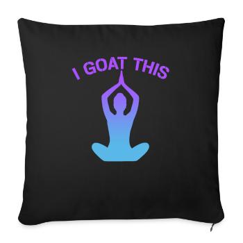 Je chèvre ce passionné de yoga - Housse de coussin décorative 45 x 45 cm - noir - Devant