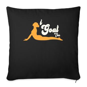 Je chèvre ce passionné de yoga - Housse de coussin décorative 45 x 45 cm - noir - Devant