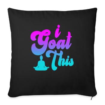 Je chèvre ce passionné de yoga - Housse de coussin décorative 45 x 45 cm - noir - Devant