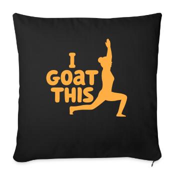 Je chèvre ce passionné de yoga - Housse de coussin décorative 45 x 45 cm - noir - Devant
