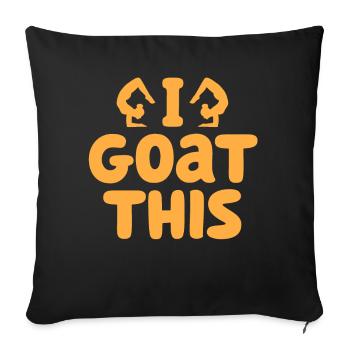 Je chèvre ce passionné de yoga - Housse de coussin décorative 45 x 45 cm - noir - Devant