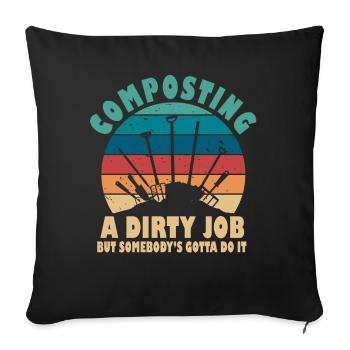 Vermicompost Fermier Vermicompost Mignon Hommes Femmes - Housse de coussin décorative 45 x 45 cm - noir - Devant