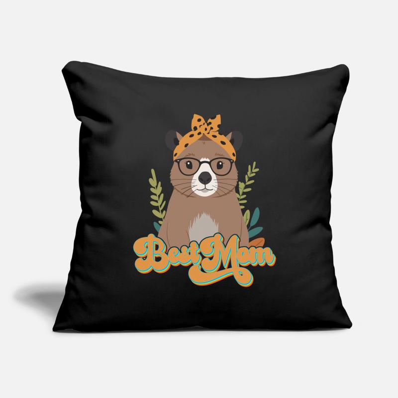 Drôle Capymama Capybara Mère Design Housse de coussin décorative 45 x 45 cm