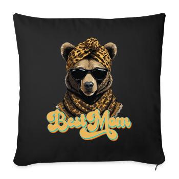 Funny Mom Bear Mother Bear Bear Lover - Sofa pillowcase 17,3'' x 17,3'' (45 x 45 cm) - black - Front