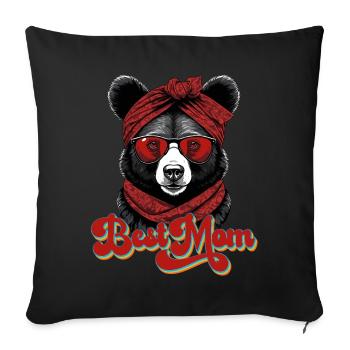 Funny Mom Bear Mother Bear Mother's Day - Sofa pillowcase 17,3'' x 17,3'' (45 x 45 cm) - black - Front