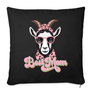 Best Mom Funny Mom Goat Perfect For Mother's Day - Sofa pillowcase 17,3'' x 17,3'' (45 x 45 cm) - black - Front